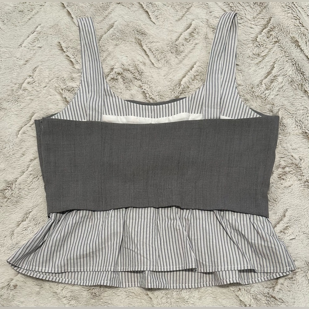 Sincerely Jules Striped Gray Bustier Corset Combination Top - Picture 9 of 12
